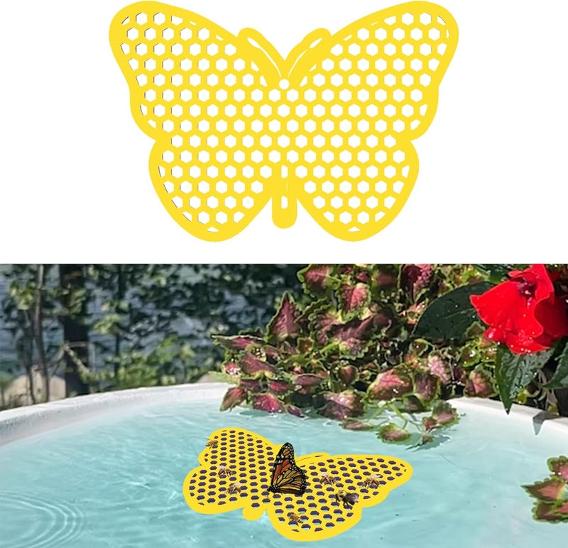 BEE PONTOON Bee Watering Station, Butterfly Watering Station, Garden Decor - Butterfly - Yellow - 1 Pc - Image 1